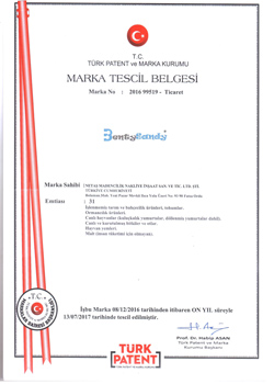BentySandy Marka Tescil Belgesi